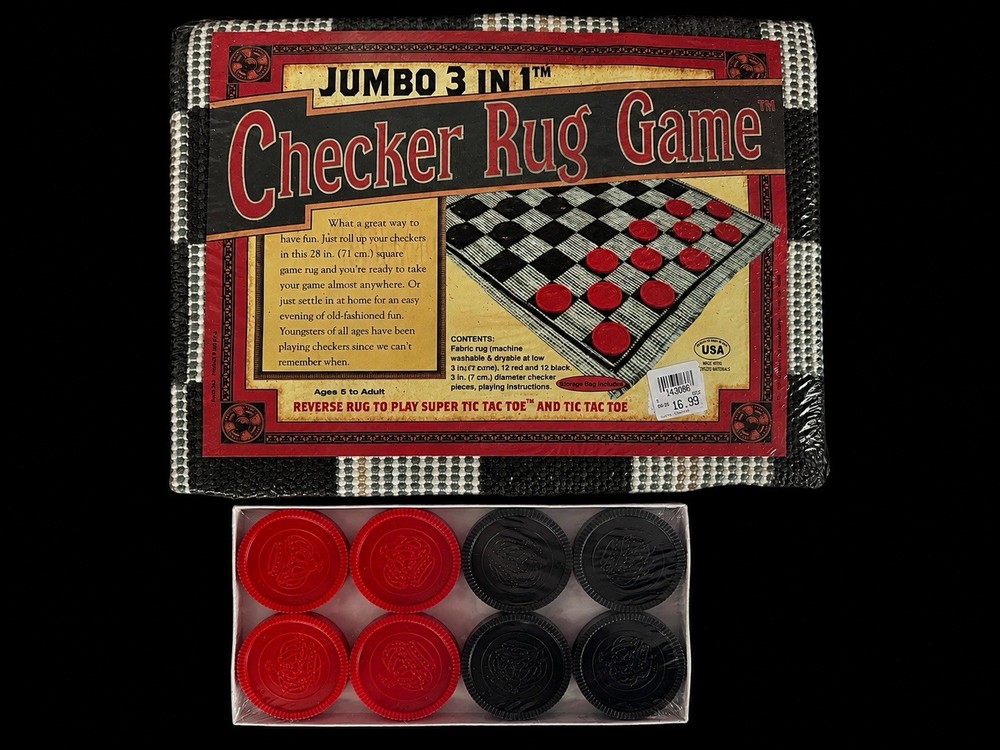 Table Top Large Checker Set with Cloth Checker Board for Kids And Big Kids