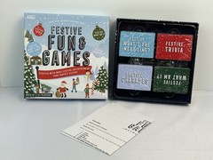 Festive Fun & Games Holiday Trivia Charades Party Game Set Family Xmas