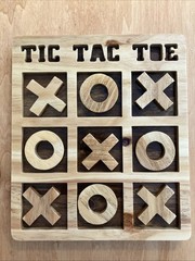 Handmade Wooden Tic Tac Toe Game 11 X 9.5 Inches