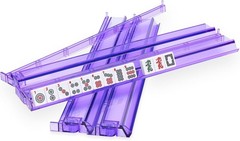 Elegant Purple Acrylic Mahjong Rack & Pusher Set of 4 – Game Night Essential