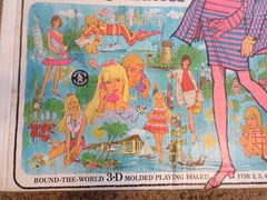 Mattel Barbie World Of Fashion Round The World Molded Board Game 1967