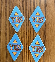 Vintage 1992 Ask Zandar Board Game Replacement 4 Yes / No Cards