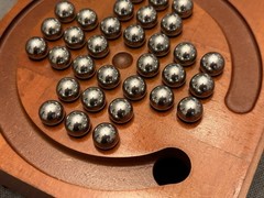 *STAINLESS STEEL* MICHAEL GRAVES DESIGN Solitaire Marble Wood Vintage Game