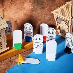 36 Set Multicolor Game Card Stands DIY Board Game Pieces with Blank Board for…