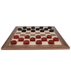 WE Games Old School Red and Black Wooden Checkers Set -12 in.