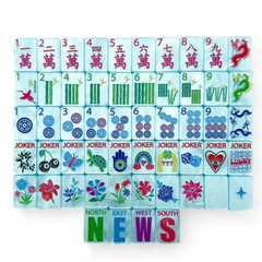 Premium American Mahjong Set 160pcs – Pearl Blue