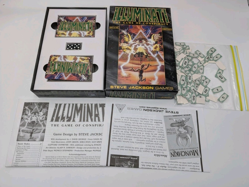 ILLUMINATI The Classic Game of Conspiracy Steve Jackson Games 100% Complete 2009