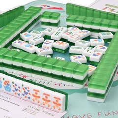 Gueiddi Premium American Mahjongg Set, 166 Large Translucent Jelly Green Acry…