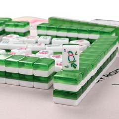 Gueiddi Premium American Mahjongg Set, 166 Large Translucent Jelly Green Acry…