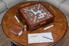 Scrabble Luxury Edition with Rotating Wooden Game Board by Winning Solutions New