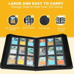 GERMUN Toploader Binder, Holds 288 288 Diamond Black