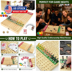 21 inches Horse Race Board Game Foldable Large Horse Racing Game for Adults with
