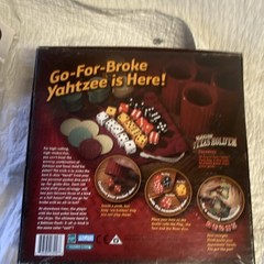 Hasbro Yahtzee Texas Hold’Em Poker Dice Game Complete Set w/ Chips & Bag
