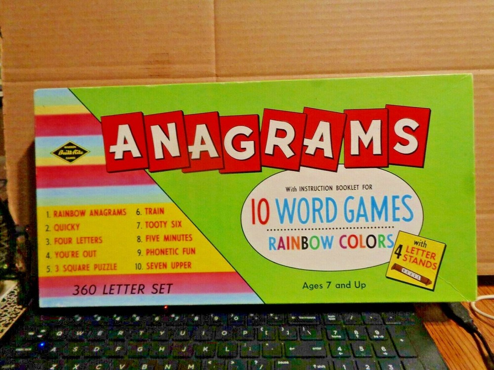 Vintage Built Rite Warren Games Anagrams 10 Word Games UNUSED IN OPENED BOX