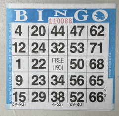 600 PAPER Bingo Cards by American Games Square 1 On Single Sheets 6 Asst Colors