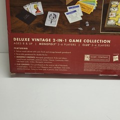Monopoly & Clue Board Games Deluxe Vintage Ed. 2-in-1 Game Collection Wood Board