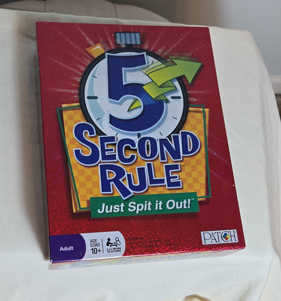 Patch Products 5 Second Rule Party Game Timer Cards Ages 10+ Complete