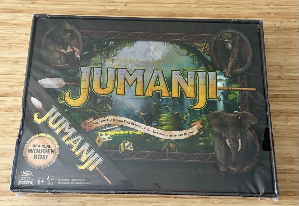 Jumanji the Game Real Wooden Box Edition of the Classic Adventure Board NEW
