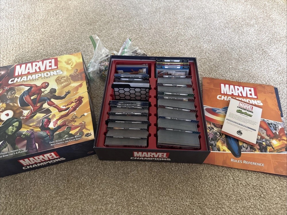 Marvel Champions lot. Core box, Thor, Black widow, And Green Goblin. Sleeved