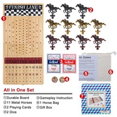 Large 23 inches Horse Race Board Game, Premium Durable Foldable Wooden Box, H…