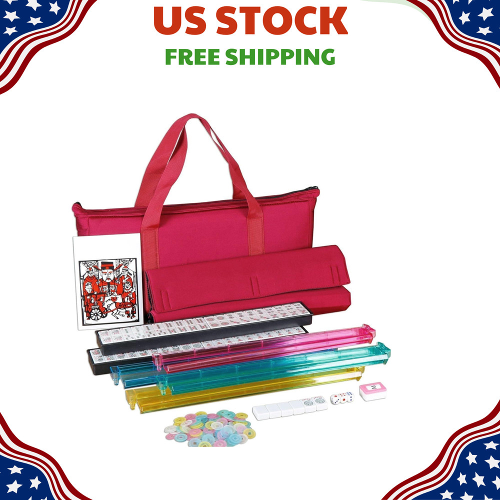 NEW American Mah Jongg Set 166 Tiles Full Size Complete Mahjong Set Red Bag