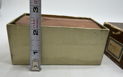 Vtg Travel Game Set Cards + Dice+ R W B Chips in Safari Leather Case #403 c 1940