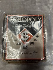 Vintage 1930s Monopoly Black Box Patent 2026082 Parts Money No Board As-Is