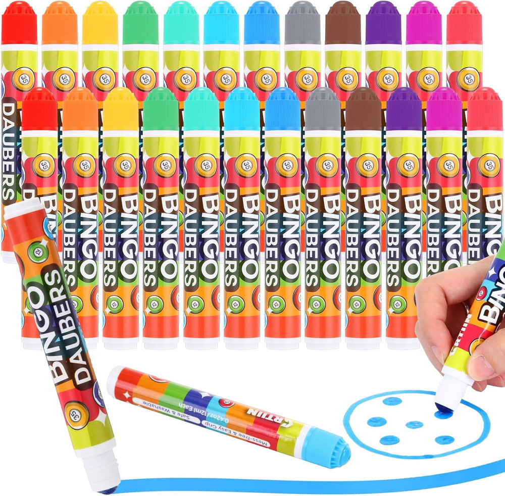 60 Pack Mixed Colors Set of Bingo Daubers Dot Markers Bingo Supplies in 12 Color