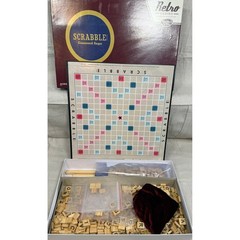 Hasbro Scrabble Retro Series 1949 Edition Board Game Wood Tiles B2850 Burgundy