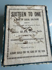 Rare 1907 Antique Game Sixteen To One a game of social solitaire w/signature