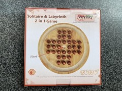 TOWO 2-in-1 Solitaire Labyrinth Board Game, Marble Maze Balancing Toy