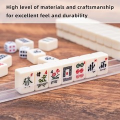 Mini Mahjong Game with Numbered Tiles, Racks and Easy-to-Follow Instructions