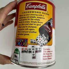 Campbell’s Crossword Alphabet Dice Game By TDC Games – Soup Can