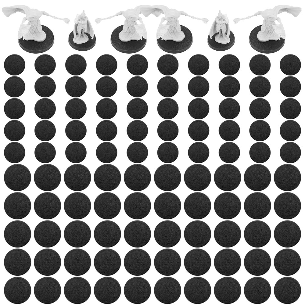DisplayMore 100Pcs Mix Round 0.5 x x 0.1 inches, 100pcs-25&32mm-black