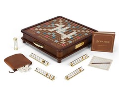 Scrabble Luxury Edition with Rotating Wooden Game Board by Winning Solutions New