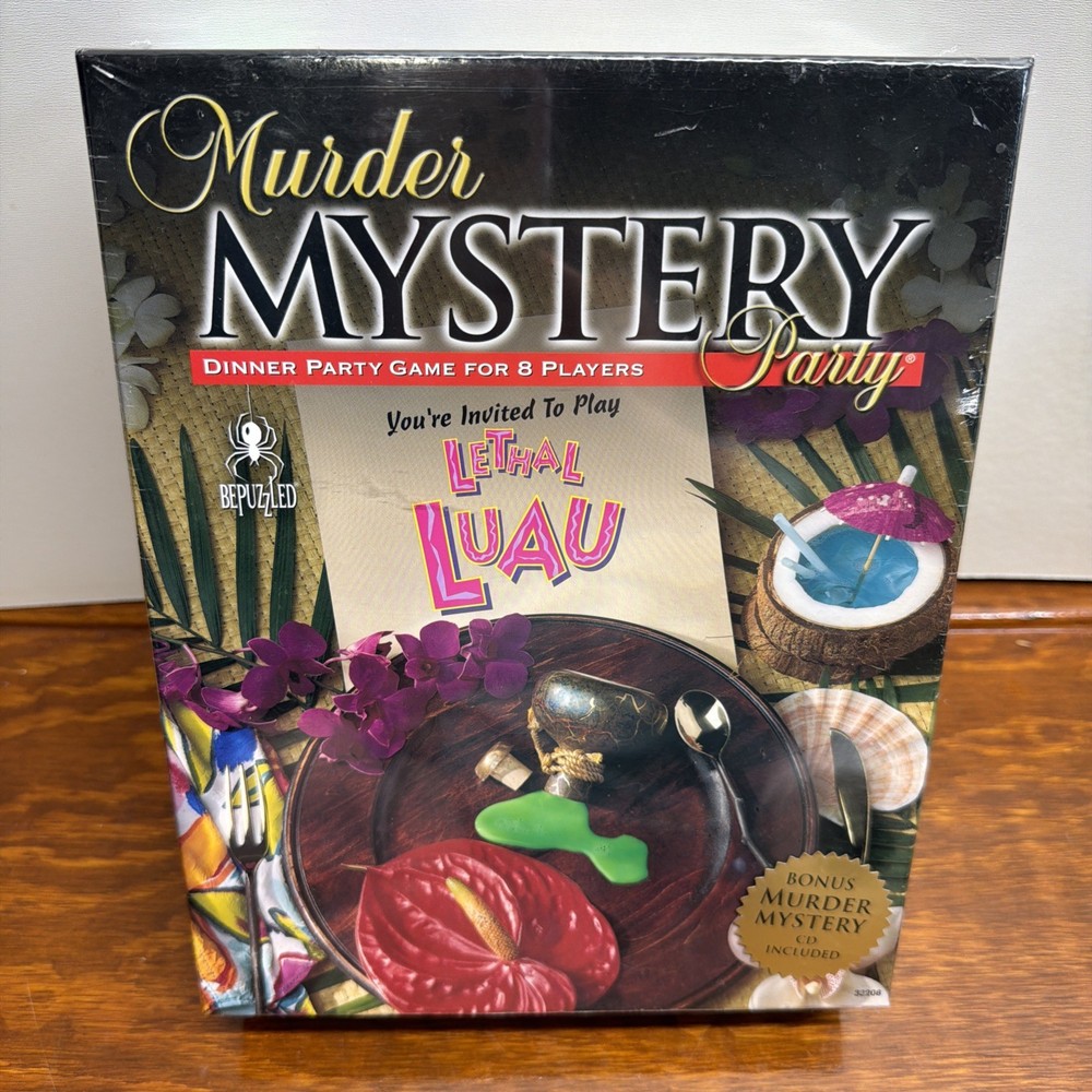 2003 Bepuzzled Murder Mystery Dinner Party Board Game Lethal Luau – NEW SEALED