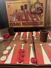 1973 Deluxe Backgammon / Checkers Game -Vintage! Missing 1 Dice And 1 Checker.