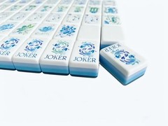 160 trendy glacier blue American-style mahjong tiles, 4 layers of acrylic eng