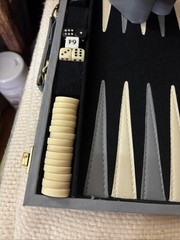 Cardinal Backgammon Set 1993 Premier Edition Padded Leatherette Case Complete