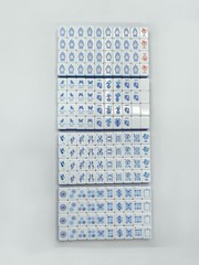 US Stock American Mahjong Tiles 160 Blue and White Porcelain Mahjong Set