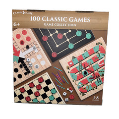 Classic Games Collection 100-Game Set – Board & Card Games for 1–8