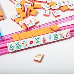 New vibrant layered mahjong tiles – American style 160 tiles – Vitality Orange
