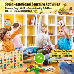 Social Emotional Learning Therapy Games for Kids, w/56 Emotion Cards, Connect…