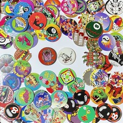 Lot of 100 Pogs / Milk Caps + 2 Slammers! 1990s Retro Nostalgia! Mix Unbranded