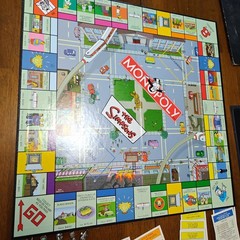 The Simpsons Monopoly Board Game W/ All 6 Pewter Tokens | Fully Complete In Box