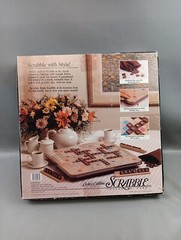 Scrabble Deluxe Edition 1989 Rotating Turntable COMPLETE #4034 Mahogany Tiles