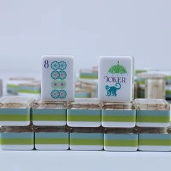 NEW! Vibrant Bamboo Grain Acrylic 4-Layer American Mahjong Tile Set 160 Tiles
