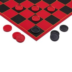 2 in 1 Black Red Checkers and Tic Tac Toe Family Game Set Portable Fun