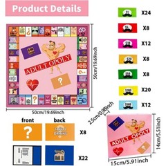 Adult Opoly II Couple Board Game Sex Adult Romance & Love Games for Date Night