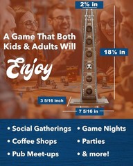 Classic 17.5” Shoot The Moon Game in Walnut Wood – Perfect for Game Nights